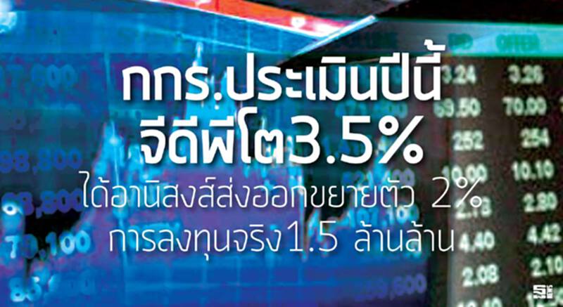 กรรการร่วมภาคเอกชนประเมินปีนี้จีดีพีโต3.5% ได้อานิสงส์ส่งออกขยายตัว 2% การลงทุนจริง1.5 ล้านล้าน กรรการร่วมภาคเอกชนประเมินปีนี้จีดีพีโต3.5% ได้อานิสงส์ส่งออกขยายตัว 2% การลงทุนจริง1.5 ล้านล้าน