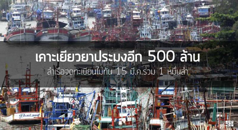 เคาะเยียวยาประมงอีก 500 ล้าน ลำเรือจดทะเบียนไม่ทัน 15 มี.ค.ร่วม 1 หมื่นลำ เคาะเยียวยาประมงอีก 500 ล้าน ลำเรือจดทะเบียนไม่ทัน 15 มี.ค.ร่วม 1 หมื่นลำ