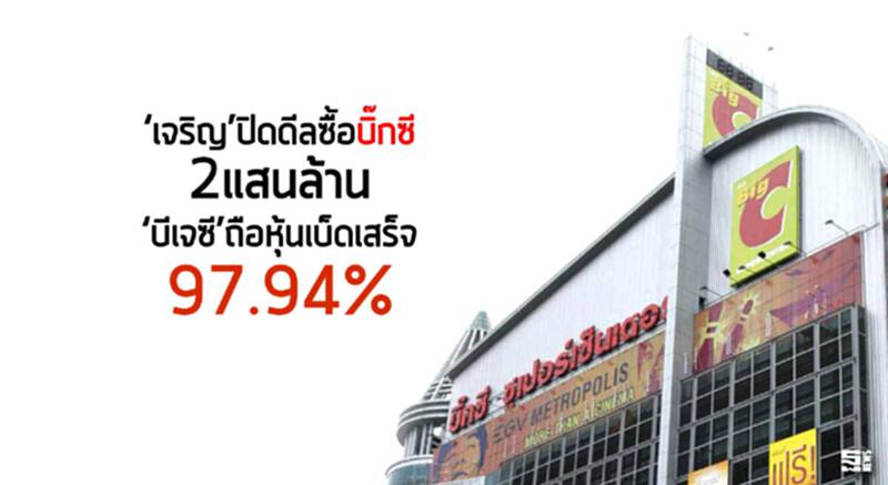 ‘เจริญ’ปิดดีลซื้อบิ๊กซี2แสนล้าน ‘บีเจซี’ถือหุ้นเบ็ดเสร็จ 97.94% ‘เจริญ’ปิดดีลซื้อบิ๊กซี2แสนล้าน ‘บีเจซี’ถือหุ้นเบ็ดเสร็จ 97.94%