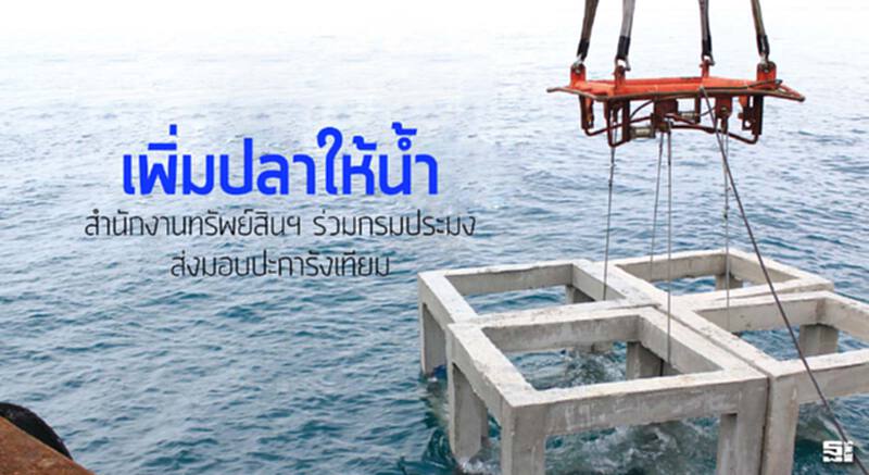 เพิ่มปลาให้น้ำ สำนักงานทรัพย์สินฯ ร่วมกรมประมง ส่งมอบปะการังเทียม เพิ่มปลาให้น้ำ สำนักงานทรัพย์สินฯ ร่วมกรมประมง ส่งมอบปะการังเทียม