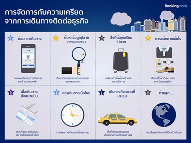 Booking.com เผยเคล็ดลับการจัดการกับความเครียดจากการเดินทางติดต่อธุรกิจ Booking.com เผยเคล็ดลับการจัดการกับความเครียดจากการเดินทางติดต่อธุรกิจ