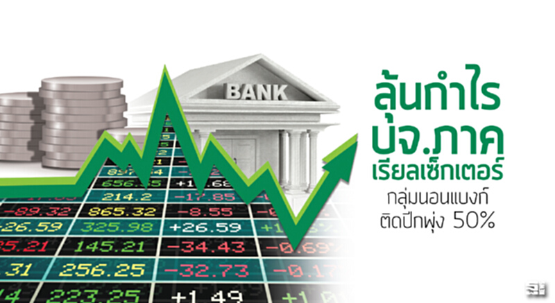 ลุ้นกำไรบจ.ภาคเรียลเซ็กเตอร์ กลุ่มนอนแบงก์ติดปีกพุ่ง 50% ลุ้นกำไรบจ.ภาคเรียลเซ็กเตอร์ กลุ่มนอนแบงก์ติดปีกพุ่ง 50%