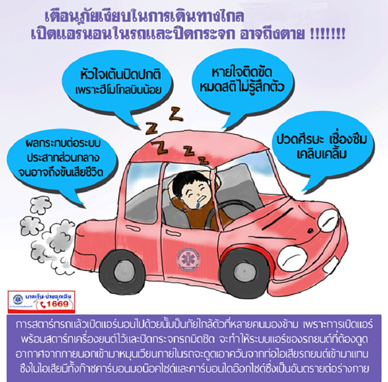 เลขาธิการสพฉ.เตือนเปิดแอร์ปิดกระจกรถนอนอาจถึงเสียชีวิต เลขาธิการสพฉ.เตือนเปิดแอร์ปิดกระจกรถนอนอาจถึงเสียชีวิต