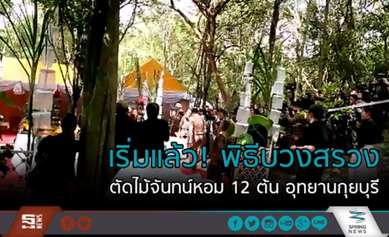 เริ่มแล้ว! พิธีบวงสรวง ตัดไม้จันทน์หอม 12 ต้น อุทยานกุยบุรี เริ่มแล้ว! พิธีบวงสรวง ตัดไม้จันทน์หอม 12 ต้น อุทยานกุยบุรี