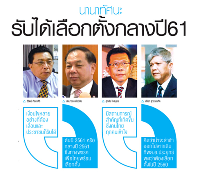 นานาทัศนะ รับได้เลือกตั้งกลางปี 61 นานาทัศนะ รับได้เลือกตั้งกลางปี 61