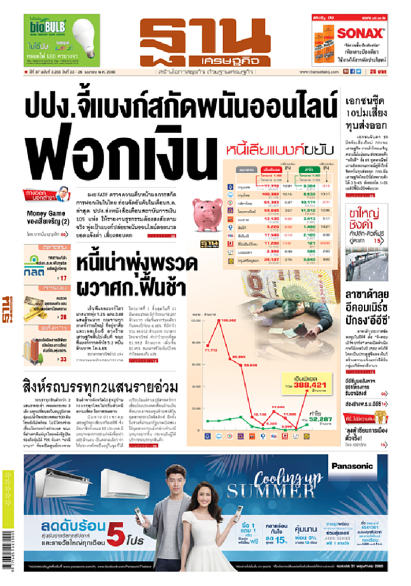 หน้าหนึ่ง! หนังสือพิมพ์ฐานเศรษฐกิจ ปีที่ 37 ฉบับที่ 3,255 วันที่ 23 – 26 เมษายน พ.ศ. 2560 หน้าหนึ่ง! หนังสือพิมพ์ฐานเศรษฐกิจ ปีที่ 37 ฉบับที่ 3,255 วันที่ 23 – 26 เมษายน พ.ศ. 2560