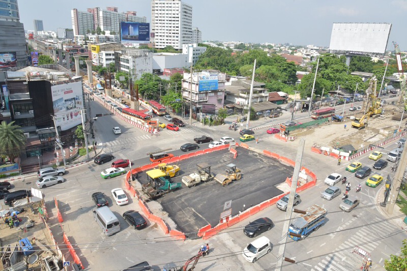 รฟม.ร่วมกับบช.น.ติดตามความคืบหน้าการก่อสร้างอุโมงค์ทางลอดแยกรัชโยธิน