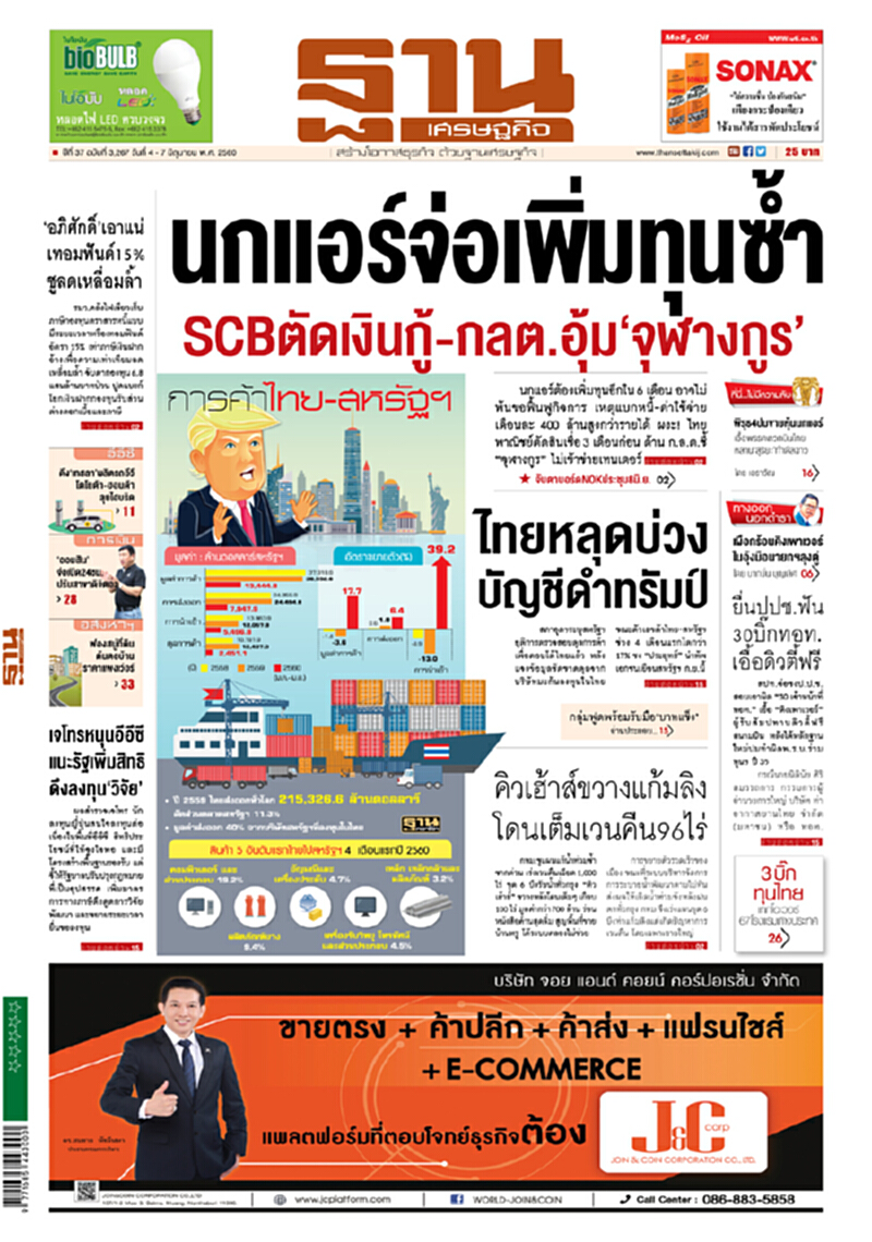 หน้าหนึ่ง! หนังสือพิมพ์ฐานเศรษฐกิจ ปีที่ 37 ฉบับที่ 3,267 วันที่ 4 – 7 มิถุนายน พ.ศ. 2560 หน้าหนึ่ง! หนังสือพิมพ์ฐานเศรษฐกิจ ปีที่ 37 ฉบับที่ 3,267 วันที่ 4 – 7 มิถุนายน พ.ศ. 2560