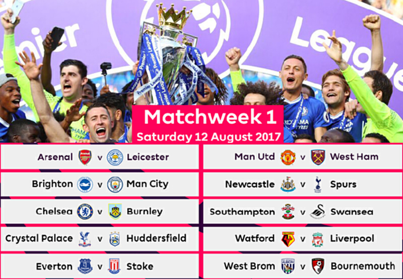 โปรแกรมการแข่งขันฟุตบอลพรีเมียร์ ลีก อังกฤษ ฤดูกาล 2017/18 โปรแกรมการแข่งขันฟุตบอลพรีเมียร์ ลีก อังกฤษ ฤดูกาล 2017/18