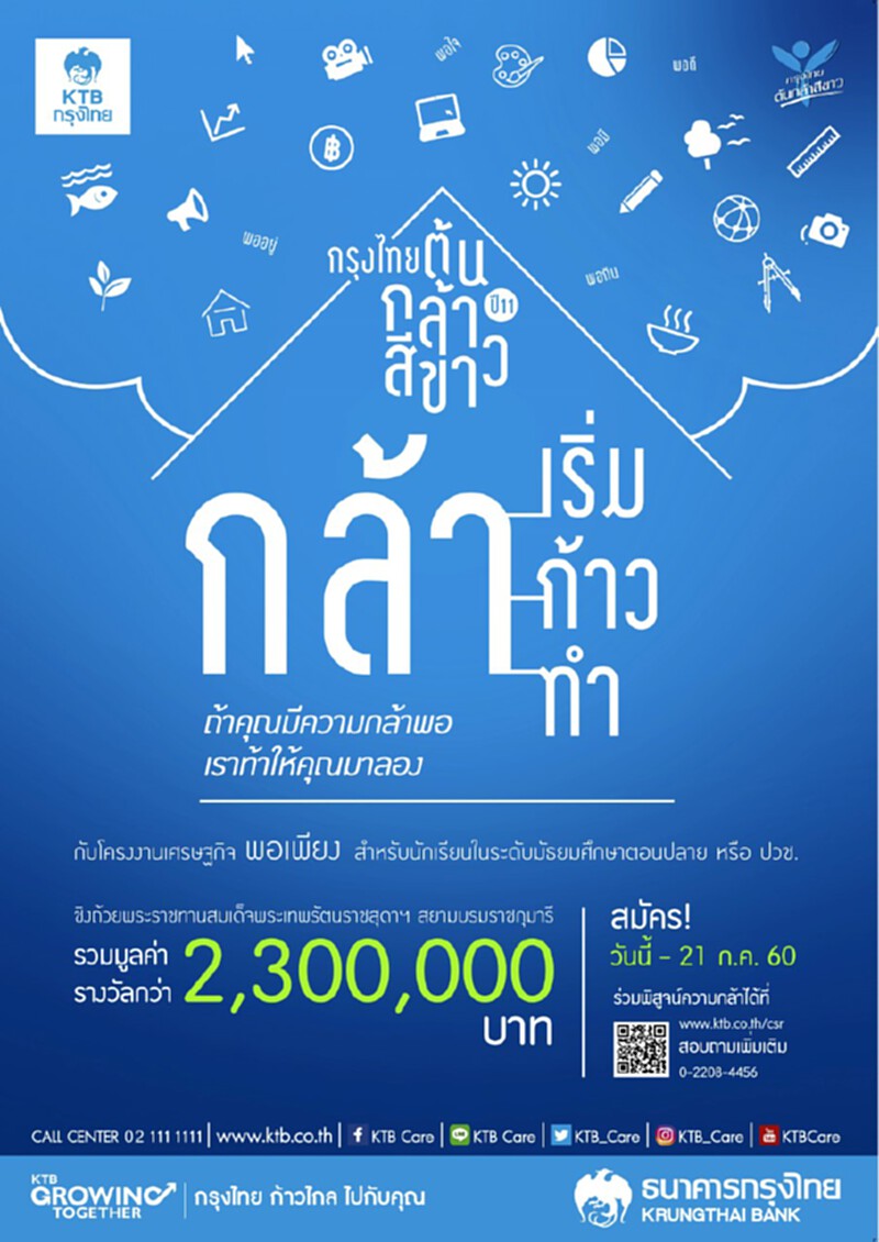 จัดประกวดสุดยอดวิถีเศรษฐกิจพอเพียง“กรุงไทย ต้นกล้าสีขาว” จัดประกวดสุดยอดวิถีเศรษฐกิจพอเพียง“กรุงไทย ต้นกล้าสีขาว”