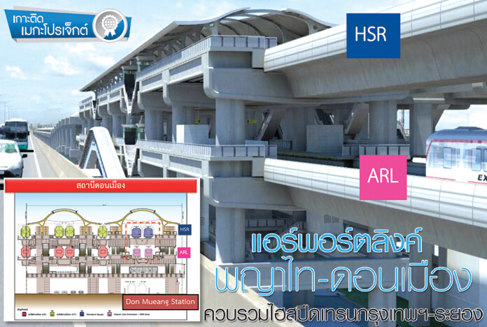 แอร์พอร์ตลิงค์ พญาไท-ดอนเมือง ควบรวมไฮสปีดเทรนกรุงเทพฯ-ระยอง