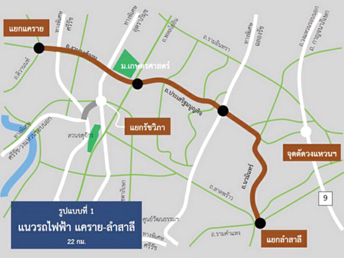 รถไฟฟ้าสายสีน้ำตาล แคราย-ลำสาลีลุ้นลงทุนคู่ขนานทางด่วนขั้นที่ 3 รถไฟฟ้าสายสีน้ำตาล แคราย-ลำสาลีลุ้นลงทุนคู่ขนานทางด่วนขั้นที่ 3