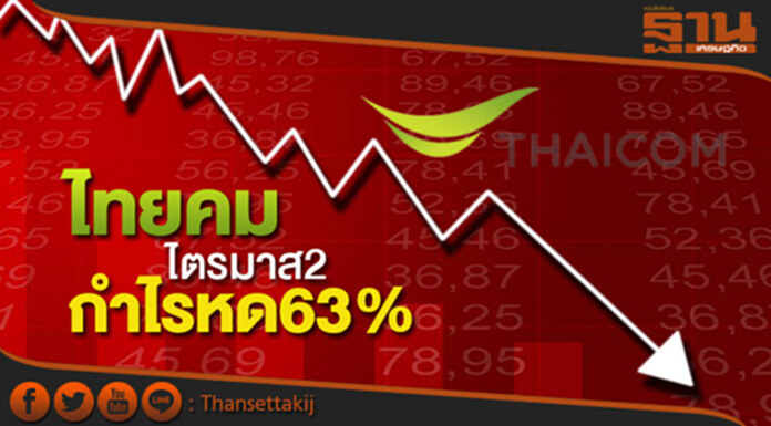 ไทยคม ไตรมาส2 กำไรหด63% ไทยคม ไตรมาส2 กำไรหด63%