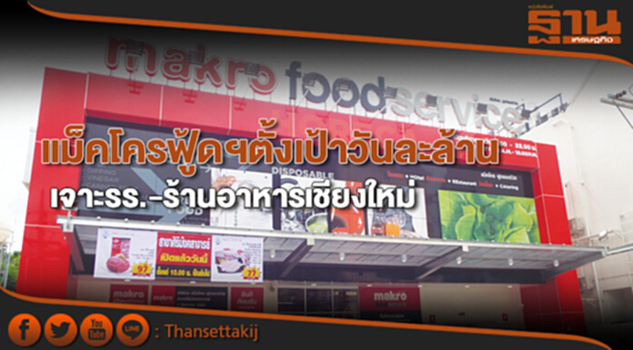แม็คโครฟู้ดฯตั้งเป้าวันละล้าน เจาะรร.-ร้านอาหารเชียงใหม่ แม็คโครฟู้ดฯตั้งเป้าวันละล้าน เจาะรร.-ร้านอาหารเชียงใหม่