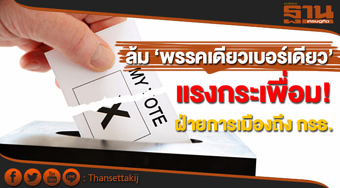 ล้ม‘พรรคเดียวเบอร์เดียว’แรงกระเพื่อมฝ่ายการเมืองถึง กรธ. ล้ม‘พรรคเดียวเบอร์เดียว’แรงกระเพื่อมฝ่ายการเมืองถึง กรธ.
