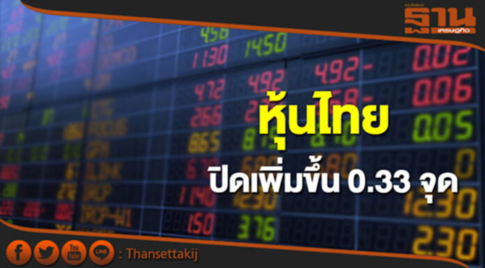 หุ้นไทยปิดที่ 1,567.52 จุด เพิ่มขึ้น 0.33 จุด ซื้อขาย 3.7 หมื่นล้าน หุ้นไทยปิดที่ 1,567.52 จุด เพิ่มขึ้น 0.33 จุด ซื้อขาย 3.7 หมื่นล้าน