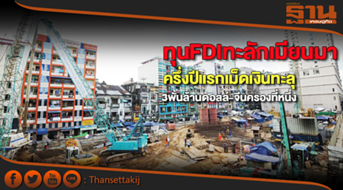 ทุน FDI ทะลักเมียนมาไม่หยุด ครึ่งปีแรกเม็ดเงินทะลุ3พันล้านดอลล์-จีนครองที่หนึ่ง ทุน FDI ทะลักเมียนมาไม่หยุด ครึ่งปีแรกเม็ดเงินทะลุ3พันล้านดอลล์-จีนครองที่หนึ่ง