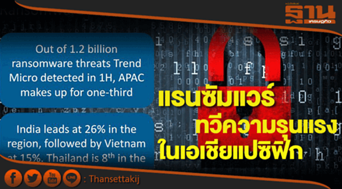 เผยแรนซัมแวร์ทวีความรุนแรงในเอเชียแปซิฟิก เผยแรนซัมแวร์ทวีความรุนแรงในเอเชียแปซิฟิก