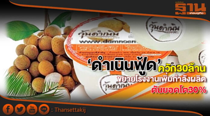 ‘ดำเนินฟู้ด’ควัก30ล้าน ขยายโรงงานเพิ่มกำลังผลิตใส่นวัตกรรมดันยอดโต30% ‘ดำเนินฟู้ด’ควัก30ล้าน ขยายโรงงานเพิ่มกำลังผลิตใส่นวัตกรรมดันยอดโต30%