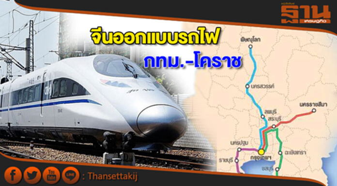 จีนออกแบบรถไฟกทม.-โคราช จีนออกแบบรถไฟกทม.-โคราช