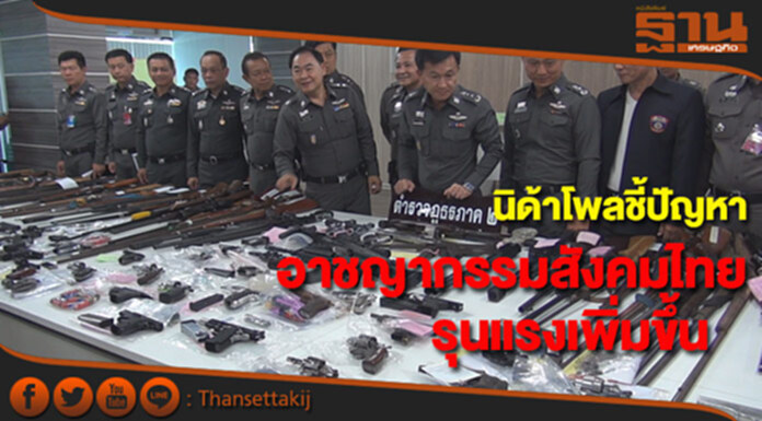 นิด้าโพลชี้ปัญหาอาชญากรรมสังคมไทยรุนแรงขึ้นขาดศีลธรรมไร้จิตสำนึก นิด้าโพลชี้ปัญหาอาชญากรรมสังคมไทยรุนแรงขึ้นขาดศีลธรรมไร้จิตสำนึก