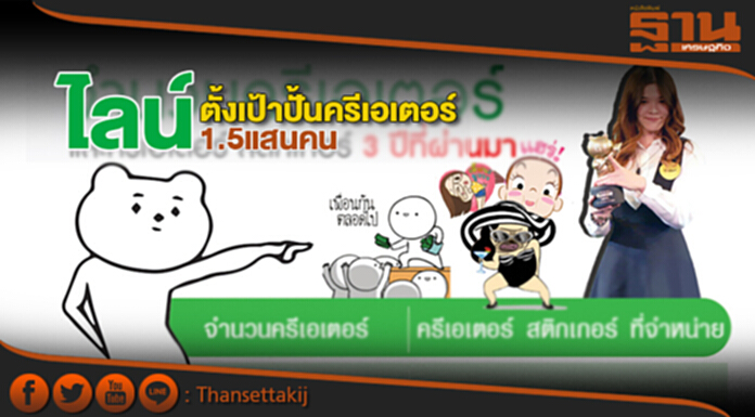 ไลน์ตั้งเป้าปั้นครีเอเตอร์1.5แสนคน ไลน์ตั้งเป้าปั้นครีเอเตอร์1.5แสนคน