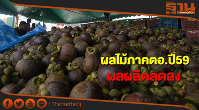 สศท.6 เผยสถานการณ์ผลไม้ภาคตะวันออกปี59ผลผลิตลด สศท.6 เผยสถานการณ์ผลไม้ภาคตะวันออกปี59ผลผลิตลด