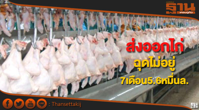 ส่งออกไก่ฉุดไม่อยู่ 7เดือน5.6หมื่นล.