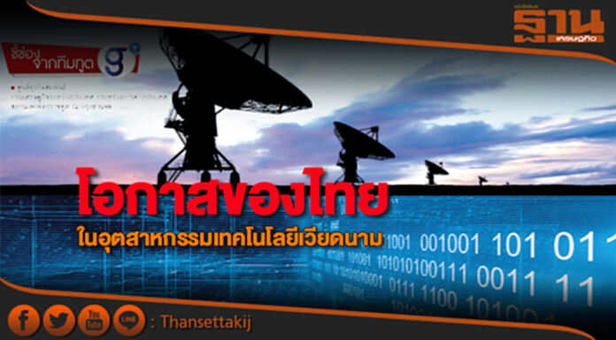 โอกาสของไทย ในอุตสาหกรรมเทคโนโลยีเวียดนาม โอกาสของไทย ในอุตสาหกรรมเทคโนโลยีเวียดนาม