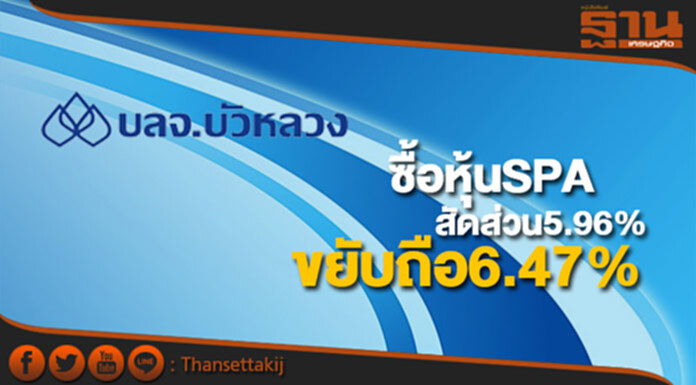 บลจ.บัวหลวงซื้อหุ้นSPAสัดส่วน5.96% ขยับถือ6.47% บลจ.บัวหลวงซื้อหุ้นSPAสัดส่วน5.96% ขยับถือ6.47%