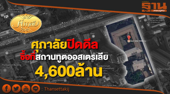 "ศุภาลัย" ซื้อที่ดิน "สถานทูตออสเตรเลีย" ทุ่ม! 4,600 ล้าน ปั้น LANDMARK ใหม่บนสาทร