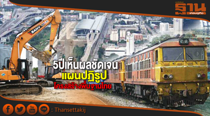 5 ปีเห็นผลชัดเจนแผนปฏิรูปโครงสร้างพื้นฐานไทย 5 ปีเห็นผลชัดเจนแผนปฏิรูปโครงสร้างพื้นฐานไทย