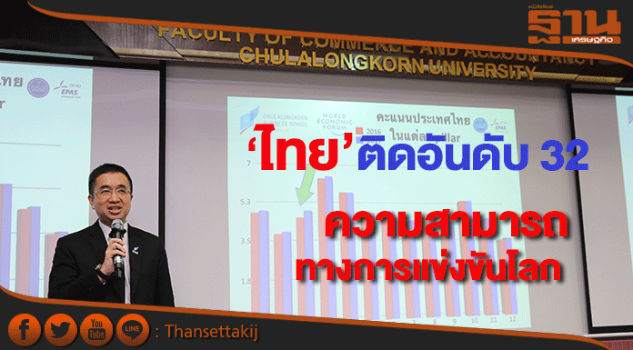 ไทยติดอันดับ 32 ความสามารถทางการแข่งขันโลก ไทยติดอันดับ 32 ความสามารถทางการแข่งขันโลก