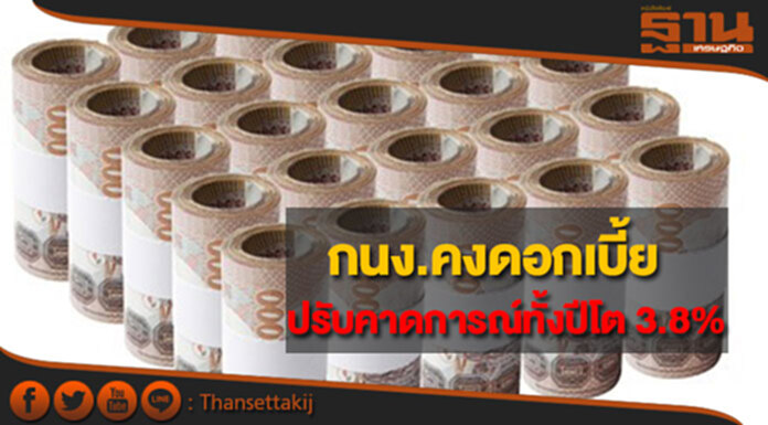 กนง. คงดอกเบี้ย มองศก.ไทยเติบโตชัดเจนขึ้น พร้อมปรับคาดการณ์ทั้งปีโต 3.8% กนง. คงดอกเบี้ย มองศก.ไทยเติบโตชัดเจนขึ้น พร้อมปรับคาดการณ์ทั้งปีโต 3.8%
