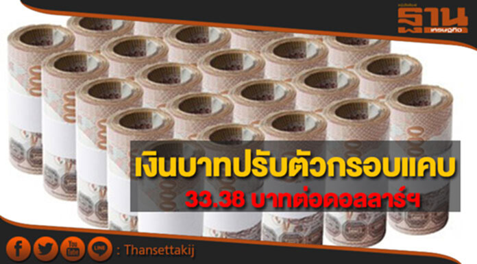 เงินบาทปรับตัวกรอบแคบ 33.38 บาทต่อดอลลาร์ฯ หลังวานนี้อ่อนค่าสูงในรอบ 2 เดือน เงินบาทปรับตัวกรอบแคบ 33.38 บาทต่อดอลลาร์ฯ หลังวานนี้อ่อนค่าสูงในรอบ 2 เดือน