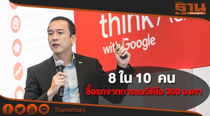 กูเกิลเผยคน 8 ใน 10 ตัดสินใจซื้อรถจากการชมวิดีโอ 360 องศา กูเกิลเผยคน 8 ใน 10 ตัดสินใจซื้อรถจากการชมวิดีโอ 360 องศา