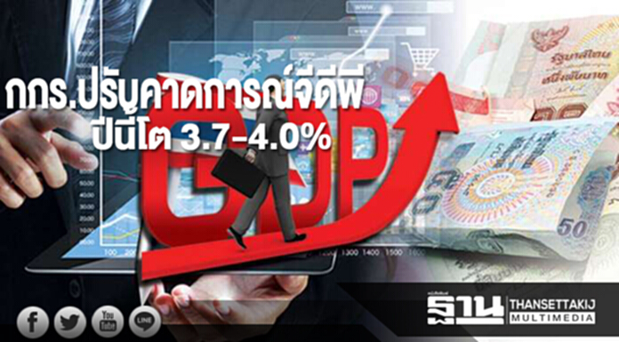 กกร.ปรับคาดการณ์จีดีพีปีนี้โต 3.7-4.0% กกร.ปรับคาดการณ์จีดีพีปีนี้โต 3.7-4.0%