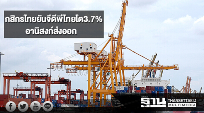 กสิกรไทยยันจีดีพีไทยโต3.7%อานิสงก์ส่งออก กสิกรไทยยันจีดีพีไทยโต3.7%อานิสงก์ส่งออก