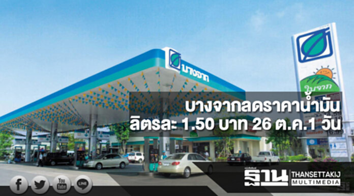 บางจากร่วมถวายความอาลัยลดราคาน้ำมันทุกชนิดลิตรละ 1.50 บาท 26 ต.ค.1 วัน บางจากร่วมถวายความอาลัยลดราคาน้ำมันทุกชนิดลิตรละ 1.50 บาท 26 ต.ค.1 วัน