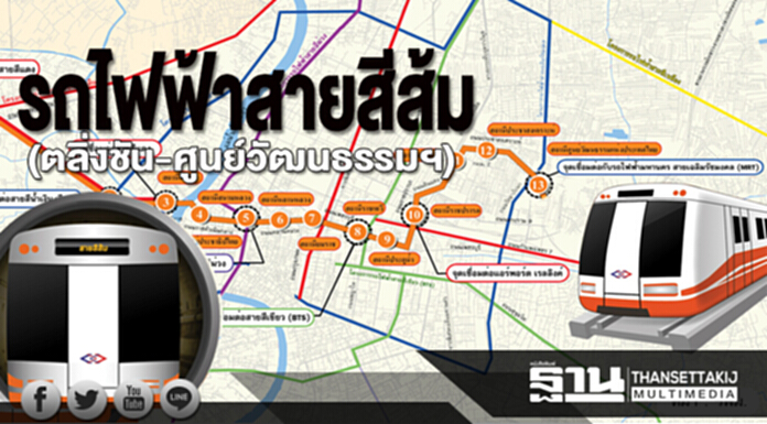 รถไฟฟ้าสายสีส้ม(ตลิ่งชัน-ศูนย์วัฒนธรรมฯ) เชื่อมกทม.โซนตะวันออกสู่ย่านธุรกิจประตูน้ำ รถไฟฟ้าสายสีส้ม(ตลิ่งชัน-ศูนย์วัฒนธรรมฯ) เชื่อมกทม.โซนตะวันออกสู่ย่านธุรกิจประตูน้ำ