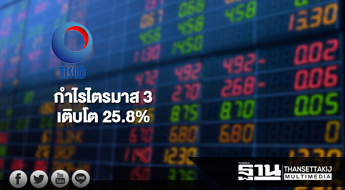 TISCO โชว์กำไรไตรมาส 3 เติบโต 25.8% TISCO โชว์กำไรไตรมาส 3 เติบโต 25.8%