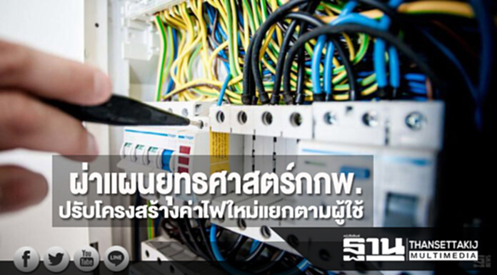 ผ่าแผน! “ยุทธศาสตร์ กกพ.” ปรับโครงสร้าง “ค่าไฟ” ใหม่ แยกตามผู้ใช้ ผ่าแผน! “ยุทธศาสตร์ กกพ.” ปรับโครงสร้าง “ค่าไฟ” ใหม่ แยกตามผู้ใช้