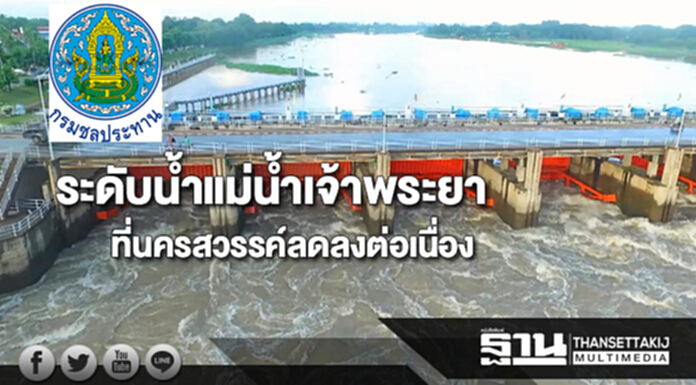 ระดับน้ำในแม่น้ำเจ้าพระยาที่นครสวรรค์ลดลงต่อเนื่อง ระดับน้ำในแม่น้ำเจ้าพระยาที่นครสวรรค์ลดลงต่อเนื่อง