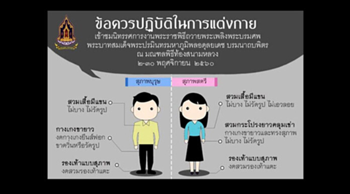 วธ.แจงข้อปฏิบัติการแต่งกายเข้าชมนิทรรศการพระราชพิธีถวายพระเพลิงพระบรมศพ “ในหลวง ร.9” 2-30 พ.ย.นี้ วธ.แจงข้อปฏิบัติการแต่งกายเข้าชมนิทรรศการพระราชพิธีถวายพระเพลิงพระบรมศพ “ในหลวง ร.9” 2-30 พ.ย.นี้