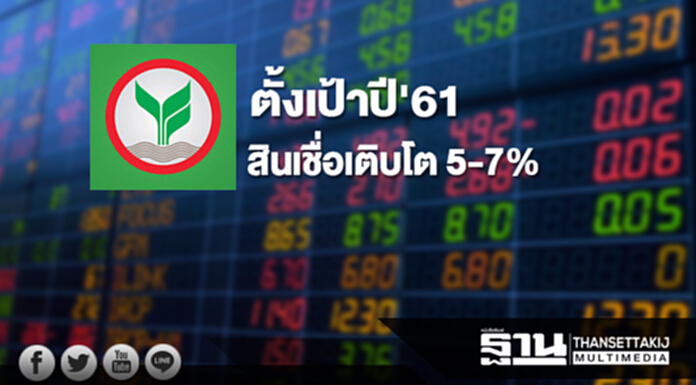 KBANK ตั้งเป้าปี' 61สินเชื่อเติบโต 5-7% KBANK ตั้งเป้าปี' 61สินเชื่อเติบโต 5-7%
