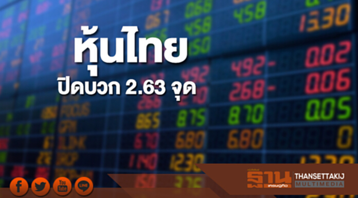 หุ้นไทยปิดที่ 1,718.66 จุด เพิ่มขึ้น 2.63 จุด ซื้อขาย 6.3 หมื่นล้าน หุ้นไทยปิดที่ 1,718.66 จุด เพิ่มขึ้น 2.63 จุด ซื้อขาย 6.3 หมื่นล้าน