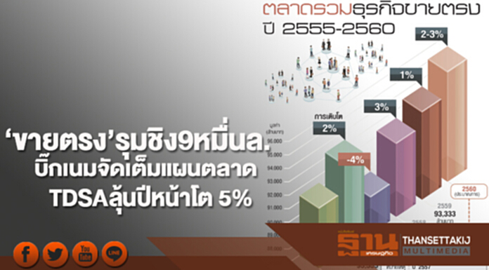 ‘ขายตรง’รุมชิง9หมื่นล. บิ๊กเนมจัดเต็มแผนตลาด TDSAลุ้นปีหน้าโต 5% ‘ขายตรง’รุมชิง9หมื่นล. บิ๊กเนมจัดเต็มแผนตลาด TDSAลุ้นปีหน้าโต 5%