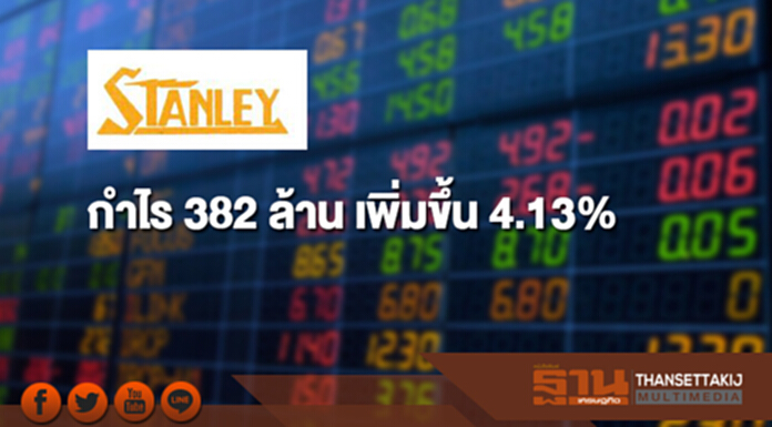 STANLY กำไร 382 ล้าน เพิ่มขึ้น 4.13% STANLY กำไร 382 ล้าน เพิ่มขึ้น 4.13%