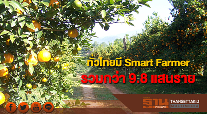 สศก.เผยมี Smart Farmer ทั่วประเทศ รวมกว่า 9.8 แสนราย สศก.เผยมี Smart Farmer ทั่วประเทศ รวมกว่า 9.8 แสนราย
