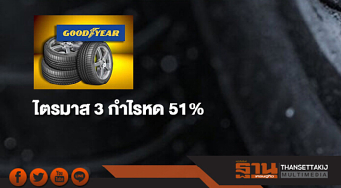 'กู๊ดเยียร์' ไตรมาส 3 กำไรหด 51% เหตุต้นทุนผลิตพุ่ง 'กู๊ดเยียร์' ไตรมาส 3 กำไรหด 51% เหตุต้นทุนผลิตพุ่ง
